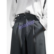 Pantalones plisados estilo italiano para hombre informales de negocios pantalones de vestir sueltos pierna ancha talla