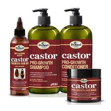 Difeel Pro-Growth con aceite de ricino 4 piezas Ultimate Hair Care Set - Champú 33,8 oz,