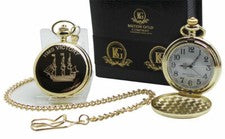 Reloj Bolsillo HMS VICTORIA Oro Marina Real De Colección Barco Guerra Historia Coleccionistas