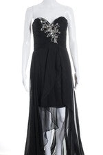 Vestido mujer Unique Vokuhila efecto brillo fruncido negro talla 36