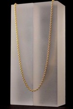 Cadena de anclaje 925 collar de plata chapado en oro de 24 quilates cadena de plata real Ø 2 mm