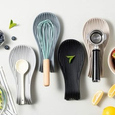 Cuchara de silicona resto resistente al calor para utensilios calientes encimera protección
