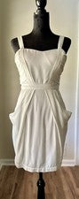 Nuevo con etiquetas Mini Vestido BCBGeneration Para Mujer Blanco Plisado Estilo Envuelto Talla 4