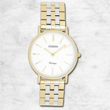 Oozoo Metal Reloj de Mujer Análogo Cuarzo Pulsera Oro Plata Vintage UOC20407