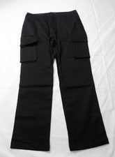 Pantalones de tela elástica estilo cargo liso Blu Rock para hombre EJ3 negros talla 34 nuevos con etiquetas