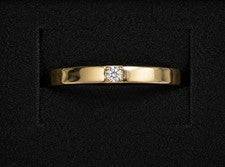 Anillo de diamantes enchapado en oro de plata de ley 925 creado en laboratorio banda de 2,5 mm para mujer