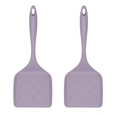 Espátula de silicona Tamagoyaki 2 piezas, espátula antiadherente para panqueques, grande/púrpura