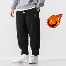 Pantalones Sherpa Para Hombres Pantalones de Sudadera Sueltos Sueltos Informales Moda Invierno Cálidos Pantalones
