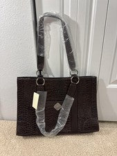 Bolso de Mano Coldwater Creek Juliana Croco Para Mujer Grande Marrón Imitación Cuero Hombro