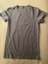 YI Moda Para Hombres Informal Mezcla de Poliéster Nueva Sin Etiquetas Camiseta Pequeña Gris Cuello Redondo
