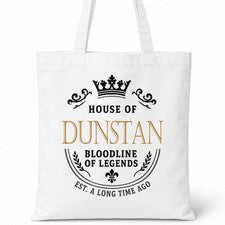 Bolso de Mano Dunstan Family Apellido Casa de Algodón Blanco