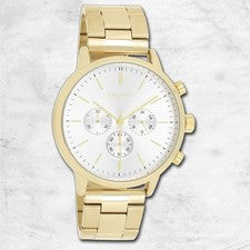 Oozoo Reloj Pulsera Hombre Oozoo Relojes Análogo Acero Oro