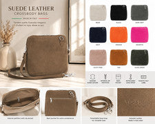 Bolso Bandolera Italiano Vera Pelle Gamuza Cuero Pequeño Mujer Cuadrado Bolso de Mano