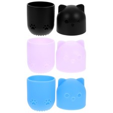 Estuche de viaje de esponja de maquillaje contenedor de soplo de polvo de 2 piezas belleza silicona para llevar
