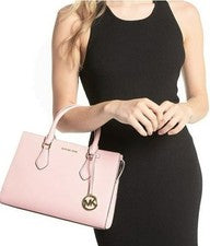 ❤️Bolso Cartera Michael Kors Sheila Mediano Triple Compartimento Rosa Polvoriento Nuevo