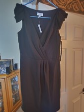 Vestido/vestido de diseñador "Loft" Ann Taylor negro abierto para mujer talla: (8)