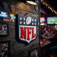 Escudo NFL Estante de Pared Letrero de Escritorio 3D Fútbol Aficionado Decoración Hombre Cueva