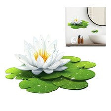 Pegatina de pared de loto verde que brilla en la oscuridad calcomanía de PVC uso creativo para decoración del hogar