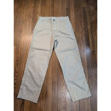 Pantalones chinos St. Johns Bay para hombre calce recto caqui beige 32x32 frente plano algodón