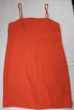 Vestido para mujer H&M talla 12 naranja funda hasta la rodilla tirantes de espagueti busto forrado