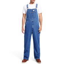 HISEA Hombres Denim Babero General Calce Relajado Peso Medio Peto Ropa de Trabajo Bolsillo Jean