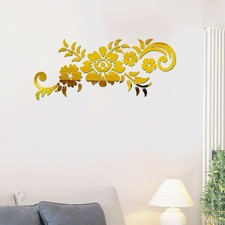 Pegatina de pared espejo cristal acrílico 3D decoración porche color dorado