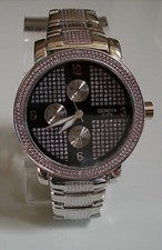 Reloj de hombre acabado plateado moda elegante ropa informal moda hip hop