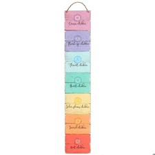 Placa de Pared Los Siete Chakras Madera 83cm Colgante de Pared Decoración del Hogar Regalo