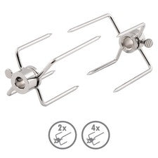 Fleischnadeln Drehspieß Zubehör Spießgabeln Fleischklammer Set BBQ-Toro