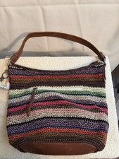 Nuevo con etiquetas Bolso Sak Hermoso Bolso de Mano Multicolor Cartera Ganchillo a Mano