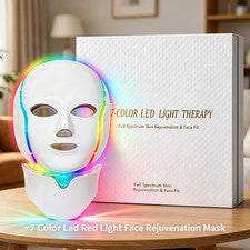 Máscara facial rejuvenecimiento de la piel con luz roja LED de 7 colores terapia de luz cuidado facial de la piel