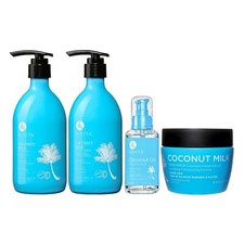 Paquete de 4 piezas de leche de coco Luseta para el cuidado del cabello 16 oz cabello nutritivo e hidratante