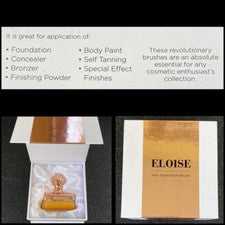 Nuevo ELOISE Mini Cepillo de Maquillaje Ergonómico Lágrima Oro Rosa Acabado Espejo Vegano