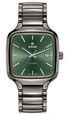 New Rado True Square Automatic High Tech Ceramic Green Dial Mens Watch R27077312
