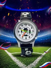 Relojes de pulsera de cuarzo informales unisex de fútbol diseño único bola para niños