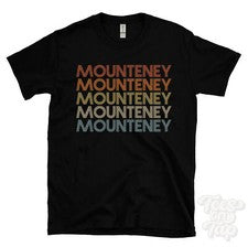 CAMISETA MOUNTENEY ESTILO RETRO REPETIDO Hombre y Mujer Novedad Genial Nombre Regalo