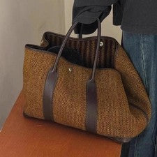 Nuevo Bolso de Mujer Moda Retro Marrón Oscuro Grande Capacidad Un Hombro Bolso de Mano