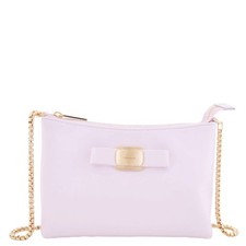 Mini bolso de hombro de cuero Ferragamo con placa con logotipo 220819 780219