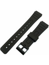Correa de repuesto negra de 18 mm para Casio F-91W F-94 F-94W F-105W (PINS INCLUIDOS)