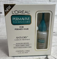L'oreal Permavive Technicare para cabello permanente antiseco 3 frascos 1,2 OZ Ea. Nuevo
