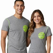 $79 TRUE RELIGION Camiseta Gris HEATHER CREW Manga Corta Diseñador Gráfico Nueva con Etiquetas