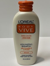 Champú voluminizador L'Oreal Body Vive 13 oz NOS cuidado diario para cabello fino