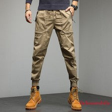 Hombres Moda Informales Pantalones Juveniles Bolsillos Grandes Ropa de Trabajo Diaria Pantalones