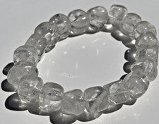 Pulsera de cuarzo de cristal de montaña cubo elástico forma libre 10-12 mm piedra preciosa cristal