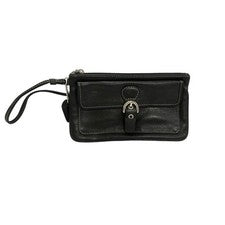 Bolso sin asas Coach Y2K para mujer de cuero negro hebilla plateada micro magnético