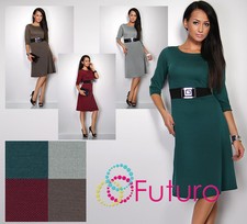 Vestido para mujer Elegance & Sensible GRATIS cinturón cuello redondo túnica tallas 8-14 FK1206A
