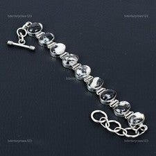 Pulsera de compromiso de cadena de piedras preciosas turquesa búfalo blanco joyería plata 925