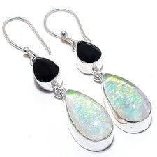 Pendiente de joyería de plata esterlina 925 con piedras preciosas de ónix de ...