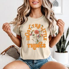 Camiseta estilo vintage Enjoy The Little Things Flowers Bees Nature para mujer