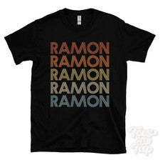 CAMISETA RAMON ESTILO RETRO REPETIDO Hombre y Mujer Novedad Genial Nombre Regalo
